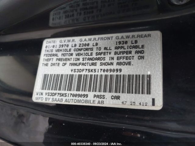2001 SAAB 9-3 YS3DF75K517009099 Photo 8