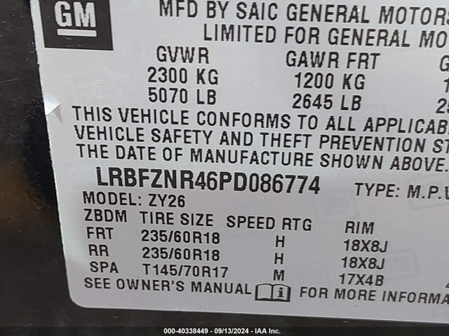 LRBFZNR46PD086774 Buick Envision Essence Fwd