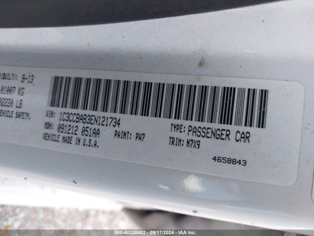 1C3CCBAB3EN121734 Chrysler 200 LX