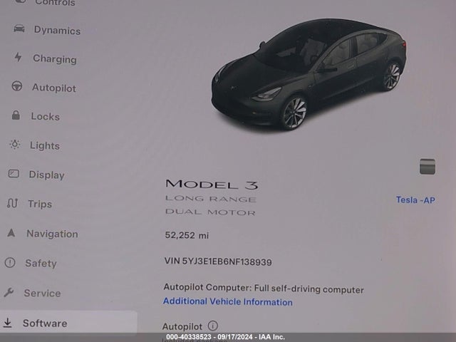 2022 TESLA MODEL 3 5YJ3E1EB6NF138939 Photo 6