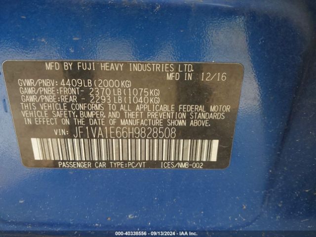 JF1VA1E66H9828508 Subaru Wrx Premium