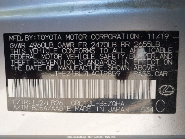 2020 LEXUS GS 350 JTHEZ1BL7LA019859 Photo 8