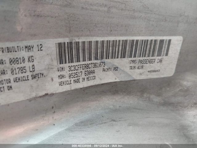 2012 FIAT 500C 3C3CFFER8CT361073 Photo 8