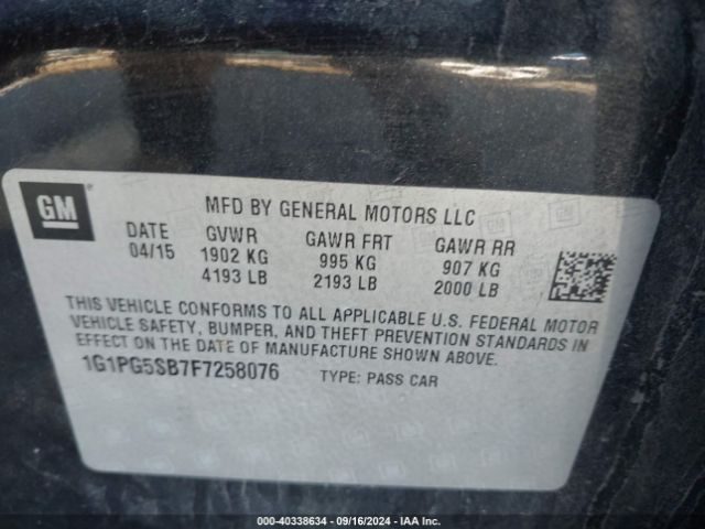 1G1PG5SB7F7258076 Chevrolet CRUZE LTZ