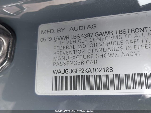 Audi A3 40 Premium 2019 WAUGUGFF2KA102188 Image 9