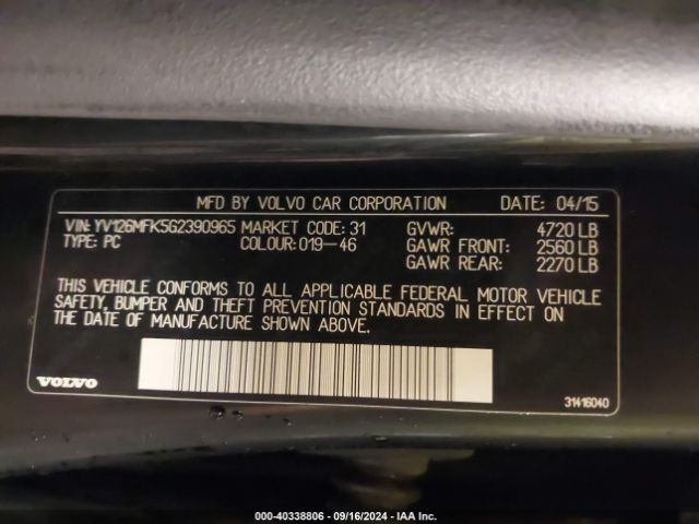 YV126MFK5G2390965 Volvo S60 T5 Drive-e Premier