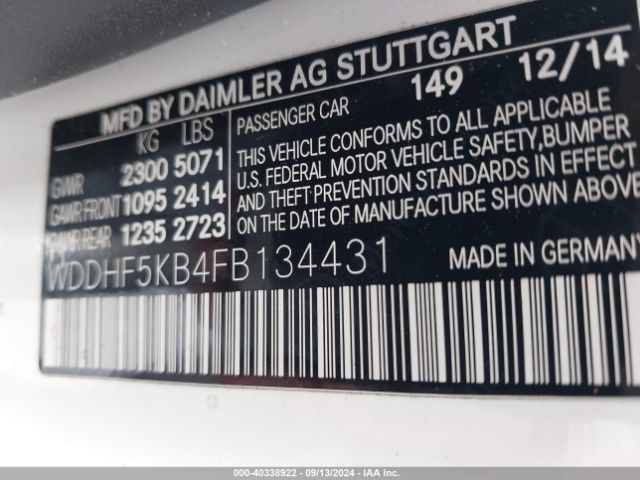 WDDHF5KB4FB134431 Mercedes-Benz E 350