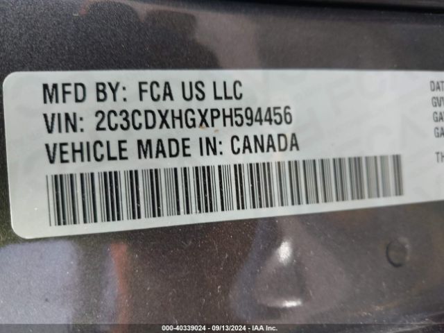 2C3CDXHGXPH594456 Dodge CHARGER GT