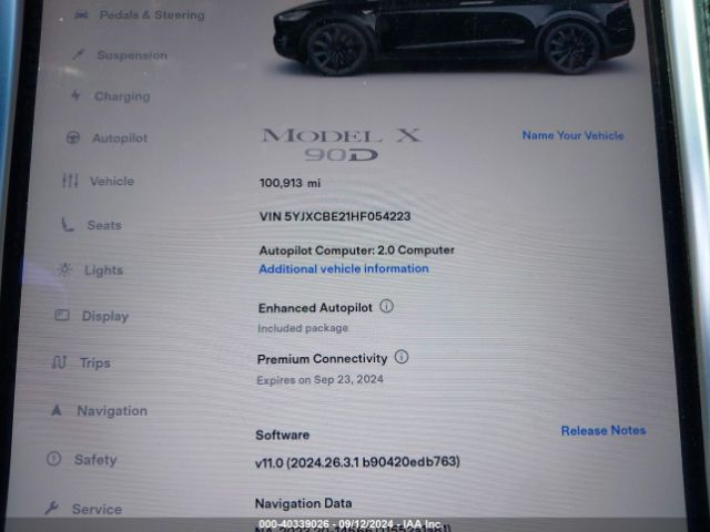 5YJXCBE21HF054223 Tesla Model X 100d/75d/90d