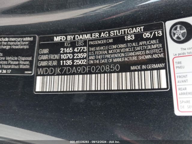 2013 MERCEDES-BENZ SL 550 WDDJK7DA9DF020850 Photo 8