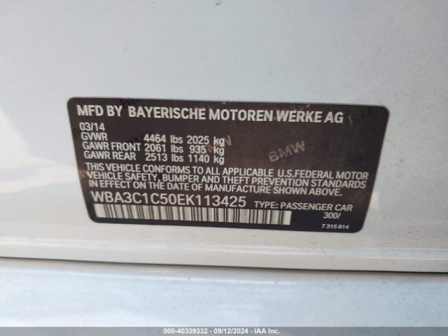 WBA3C1C50EK113425 BMW 328I