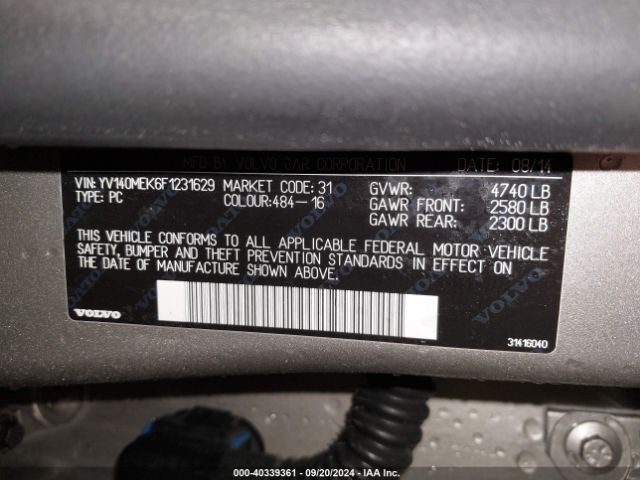 YV140MEK6F1231629 Volvo V60 T5 Premier