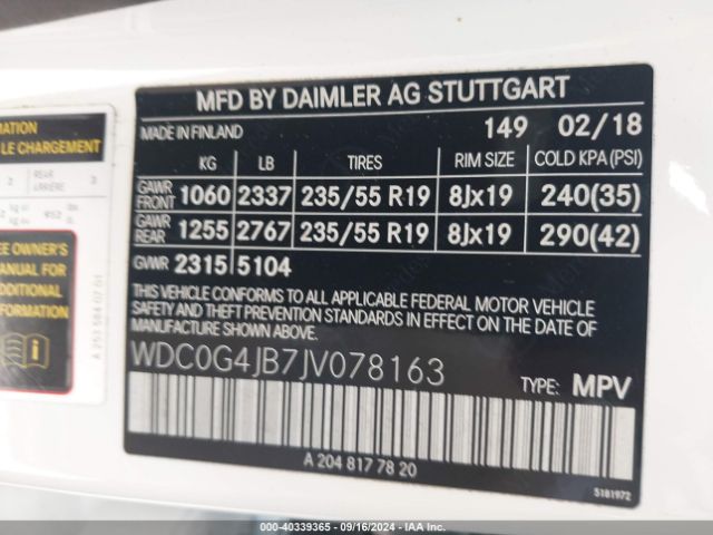 WDC0G4JB7JV078163 Mercedes-Benz GLC 300