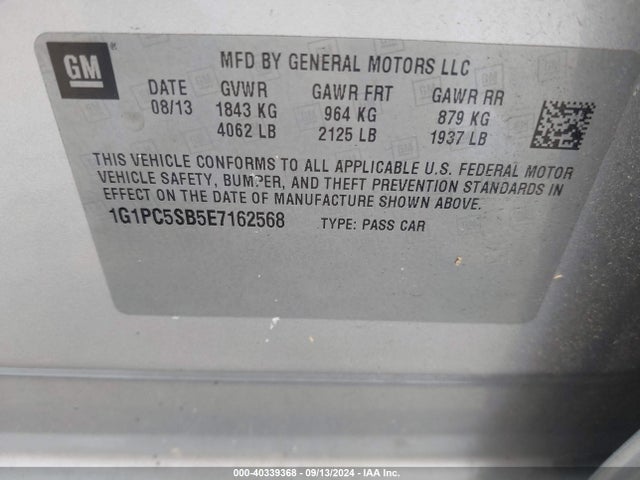 Chevrolet Cruze 1lt Auto 2014 1G1PC5SB5E7162568 Image 9