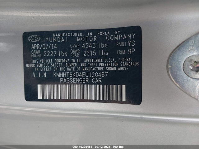 Hyundai Genesis 2.0t 2014 KMHHT6KD4EU120487 Image 9