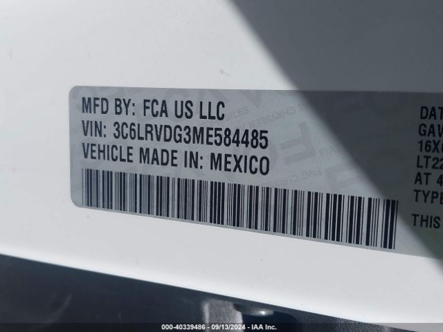 3C6LRVDG3ME584485 RAM Promaster 2500 High Roof 159 Wb