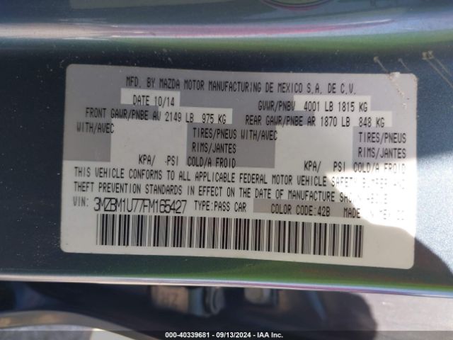 3MZBM1U77FM165427 Mazda Mazda3 I Sport