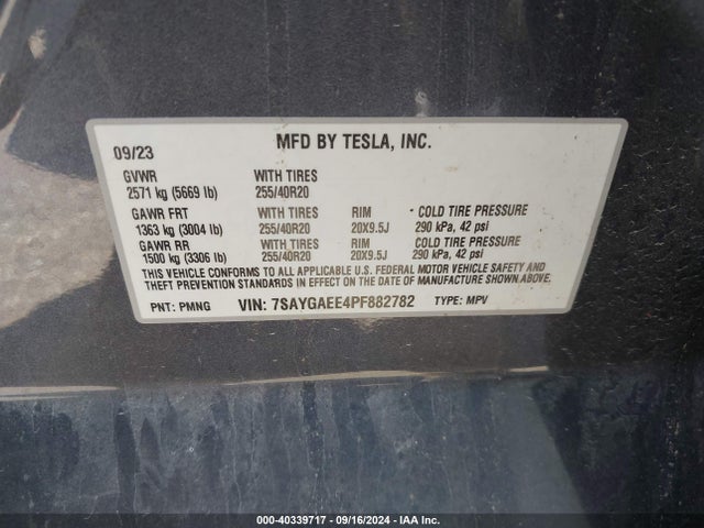 2023 TESLA MODEL Y 7SAYGAEE4PF882782 Photo 8