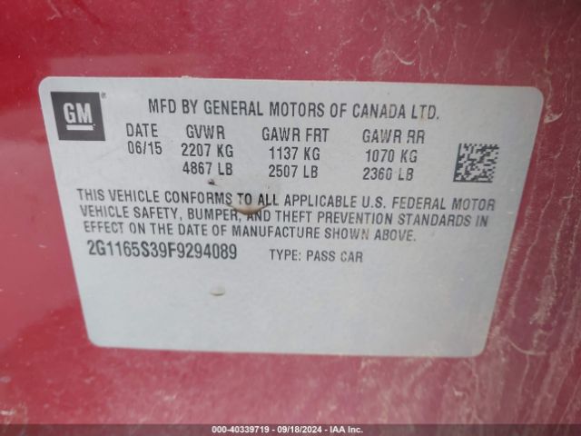 2G1165S39F9294089 Chevrolet IMPALA 2LZ
