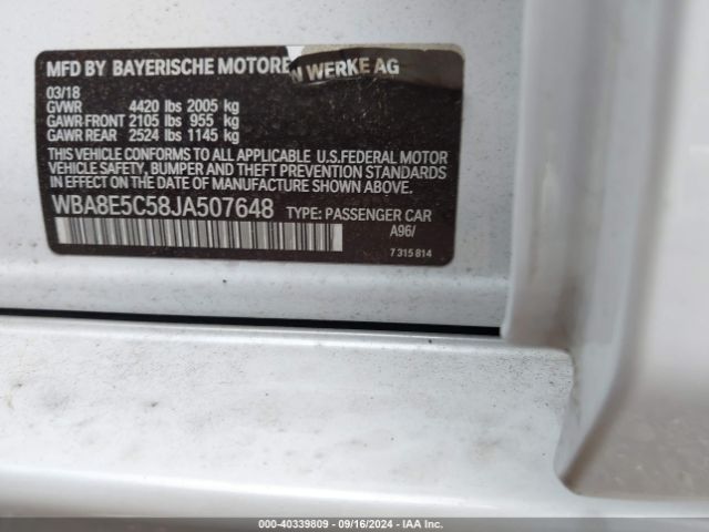 WBA8E5C58JA507648 BMW 328D