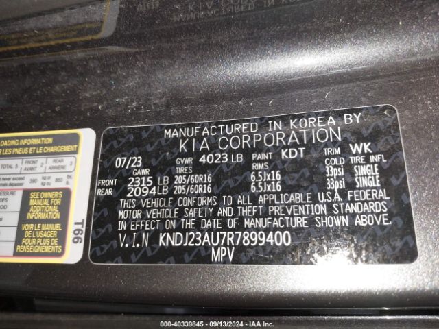 KNDJ23AU7R7899400 KIA SOUL LX