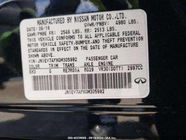 JN1EV7APXGM305992 Infiniti Q50 3.0t Premium