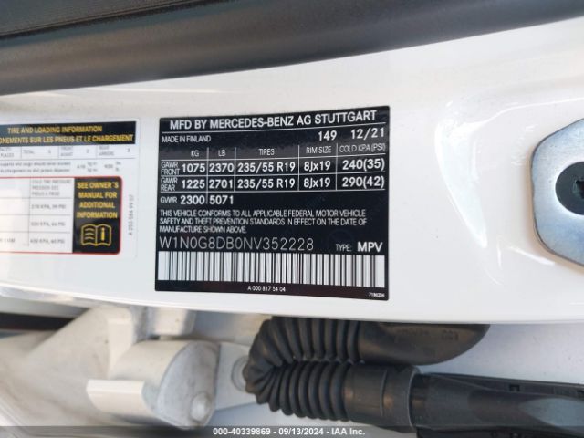 W1N0G8DB0NV352228 Mercedes-Benz Glc 300 Suv