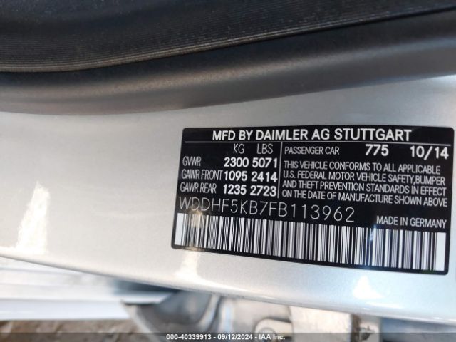 WDDHF5KB7FB113962 Mercedes-Benz E 350