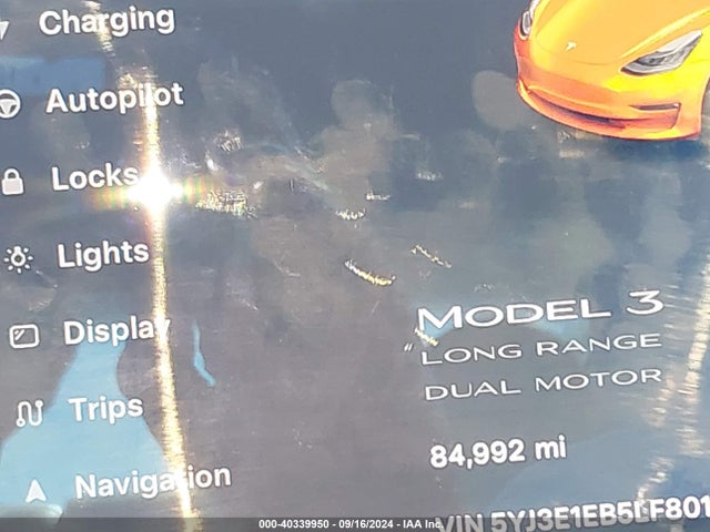 Tesla Model 3 Long Range Dual Motor All-wheel Drive 2020 5YJ3E1EB5LF801835 Image 16