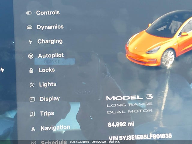 2020 TESLA MODEL 3 5YJ3E1EB5LF801835 Photo 6
