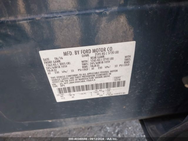 2LMTJ8KR0GBL75013 Lincoln Mkx Select