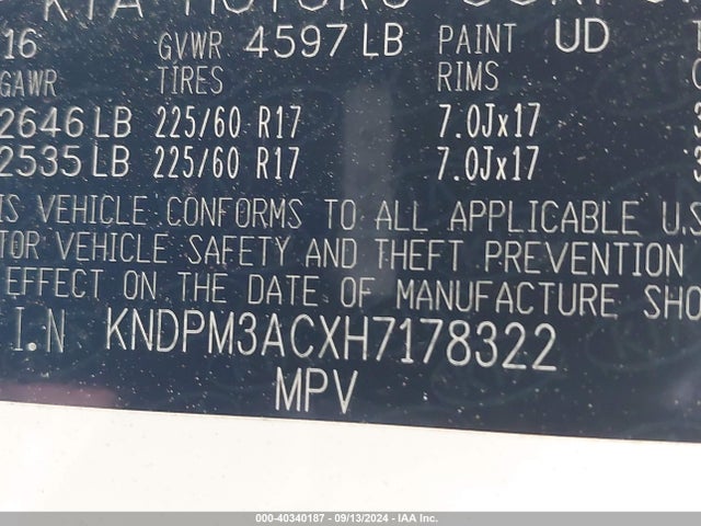 KIA Sportage Lx 2017 KNDPM3ACXH7178322 Image 9