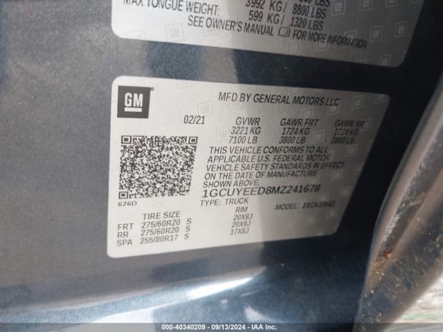 1GCUYEED8MZ241678 Chevrolet Silverado 1500 4wd  Short Bed Rst