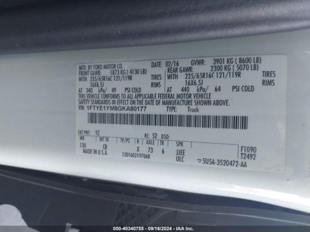 1FTYE1YM8GKA80177 Ford Transit-150