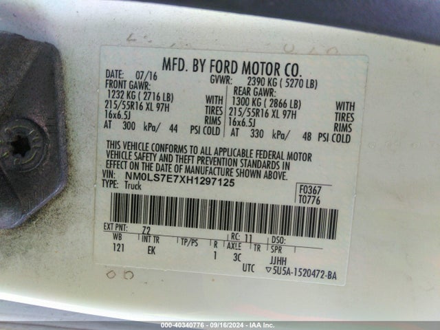 Ford Transit Connect Xl 2017 NM0LS7E7XH1297125 Image 9