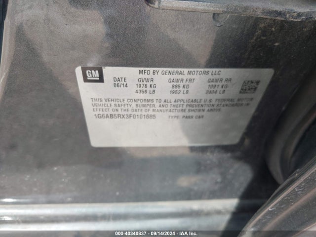 1G6AB5RX3F0101685 Cadillac ATS LUXURY