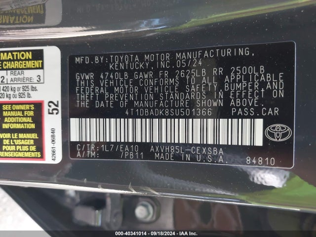 Toyota CAMRY SE 2025 4T1DBADK8SU501366 Image 9