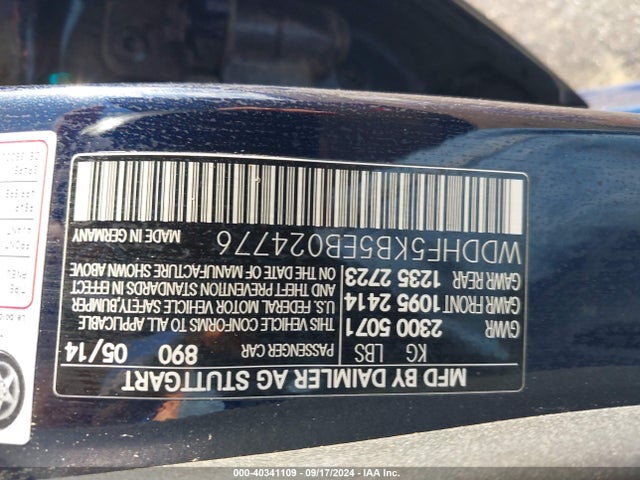 Mercedes-Benz E 350 2014 WDDHF5KB5EB024776 Image 9