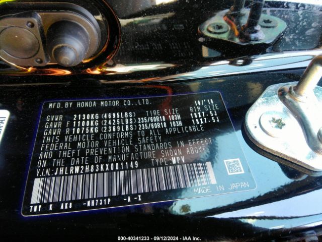 JHLRW2H83KX001149 Honda Cr-v Ex-l