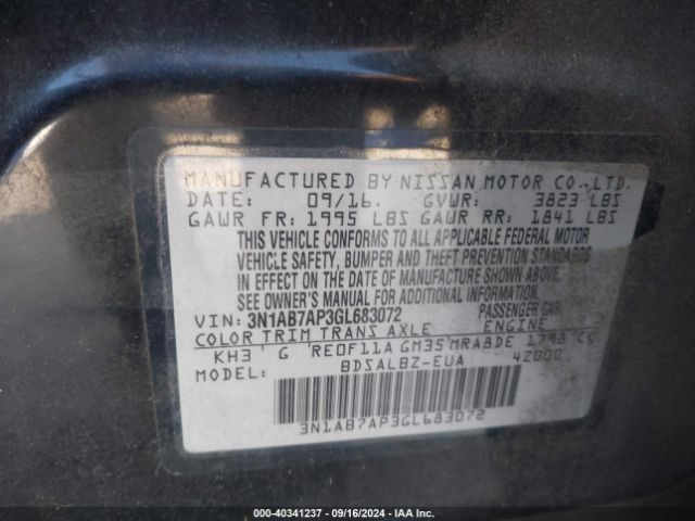 3N1AB7AP3GL683072 Nissan SENTRA S
