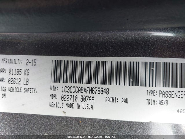 Chrysler 200 Limited 2015 1C3CCCABXFN676848 Image 9