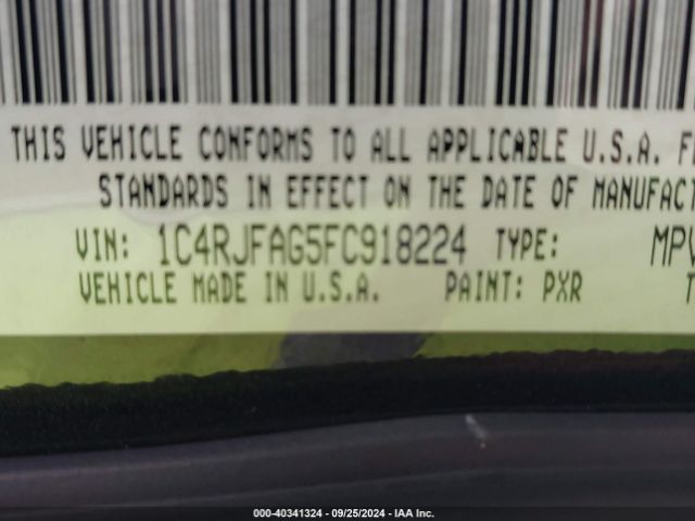 1C4RJFAG5FC918224 Jeep Grand Cherokee Laredo