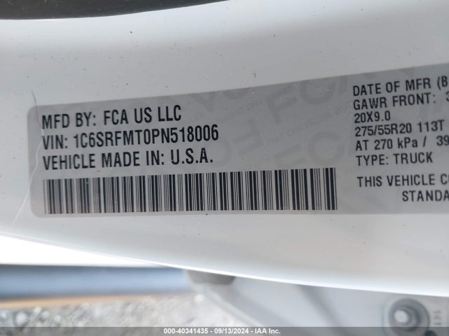 1C6SRFMT0PN518006 RAM 1500 Big Horn  4x4 6'4 Box