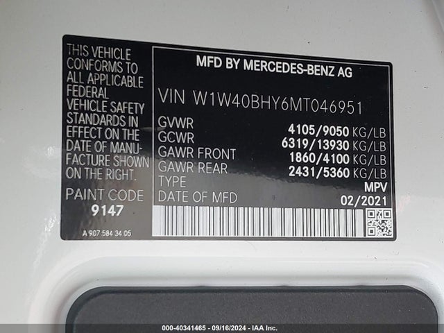 W1W40BHY6MT046951 Mercedes-Benz Sprinter 2500 Standard Roof I4