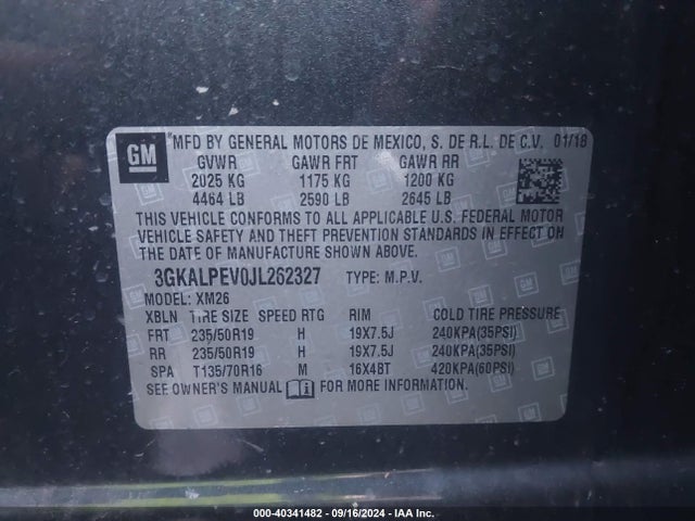 3GKALPEV0JL262327 GMC Terrain Slt