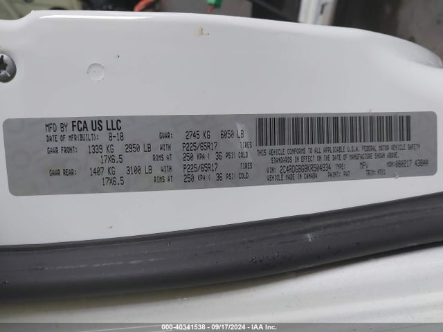 Dodge Grand Caravan Se 2019 2C4RDGBG8KR504934 Image 9