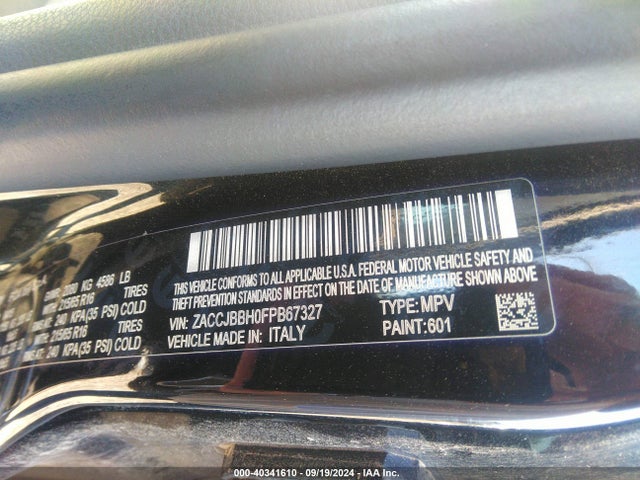 ZACCJBBH0FPB67327 Jeep Renegade Latitude