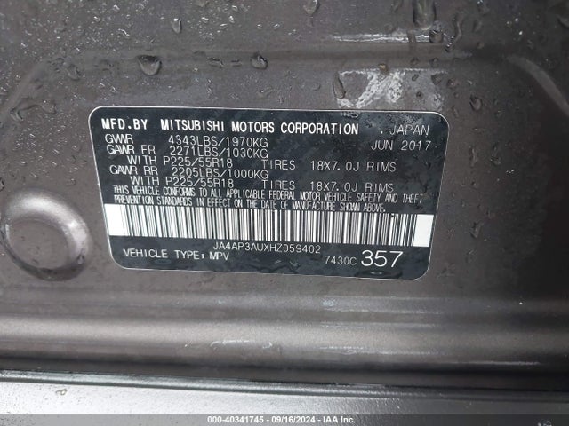 2017 MITSUBISHI OUTLANDER SPORT JA4AP3AUXHZ059402 Photo 8