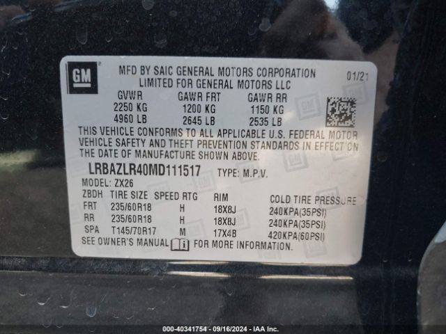 LRBAZLR40MD111517 Buick Envision Fwd Preferred