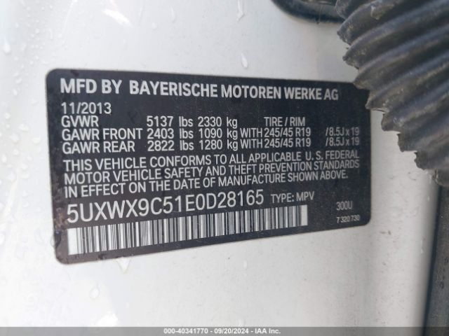 5UXWX9C51E0D28165 BMW X3 Xdrive28i